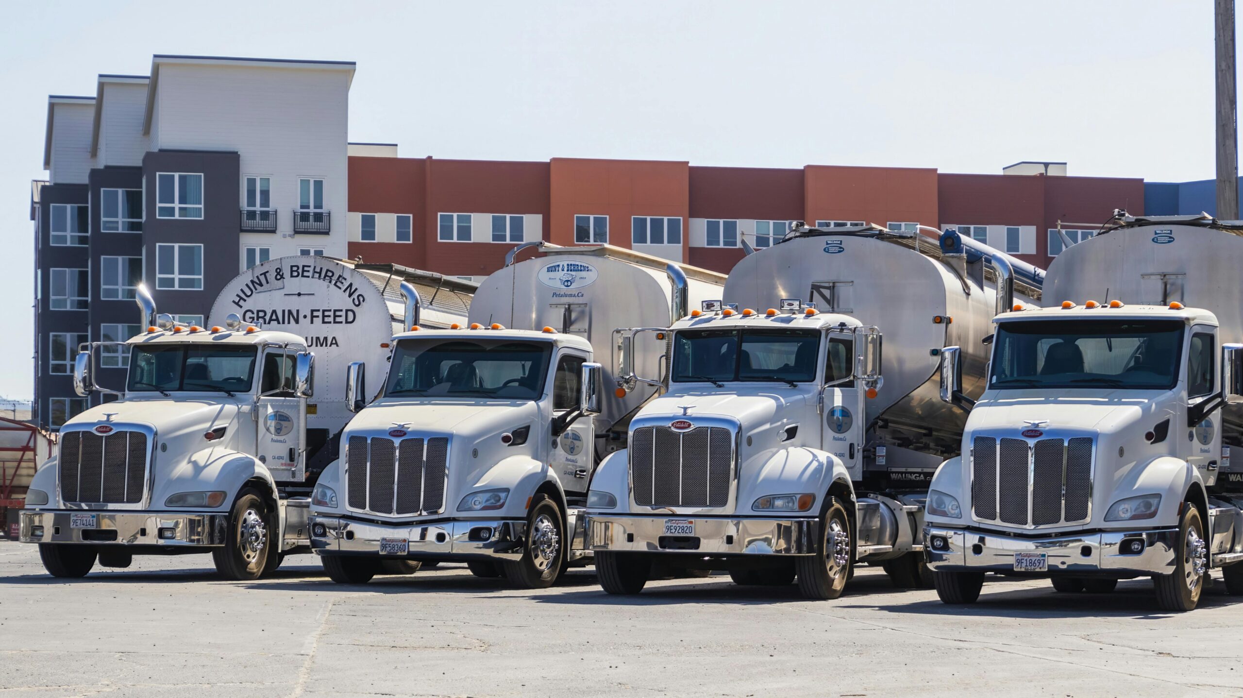 trucks in a row